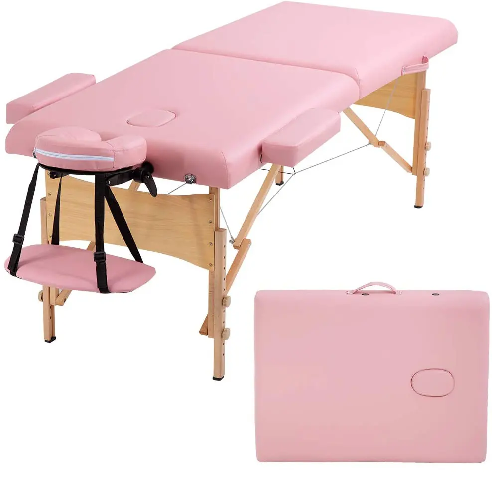 Деревянные массажные столы и кровати, салоны красоты, спа-салон, розовые ресницы, складной столик, переносная массажная кровать для лица
