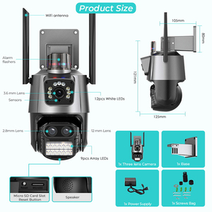 双屏9MP高清5K Wifi摄像机Ip66等级运动检测夜视sd卡存储CloudIcsee网络摄像机 - Product Image 5