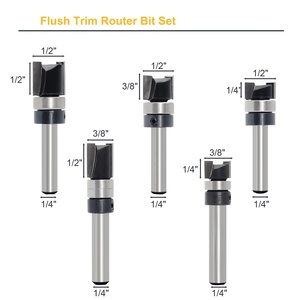 Tuôn ra cắt <span class=keywords><strong>Router</strong></span> bit thẳng tuôn ra cắt tỉa mẫu mô hình Cutter-Shank mang hướng dẫn 2 Sáo Carbide Tipped-1/4 "Shank - Product Image 3