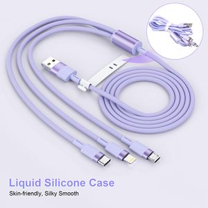 TKT快速充电器适配器线3合1多USB充电电缆类型-C微型USB，适用于兼容计算机智能的闪电端口 - Product Image 5