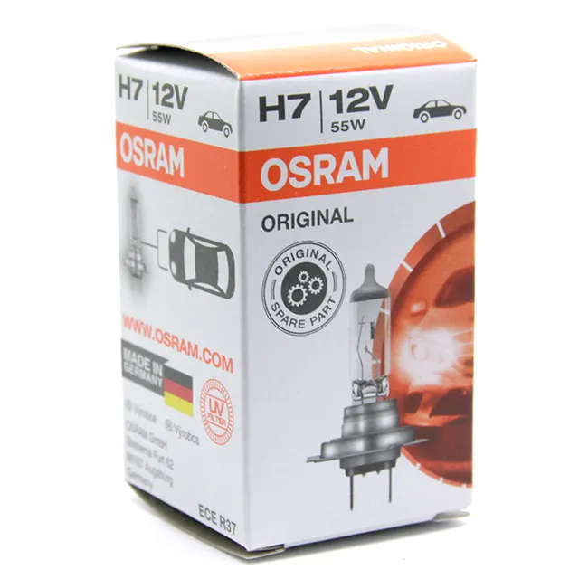 Lâmpadas de halogêneo h7 64210l 12v 55w, lâmpada original osram h7 px26d longlife feita na alemanha