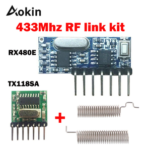 Módulo transmisor receptor RF RX480E, 433MHz, control remoto inalámbrico, 4 canales, código de aprendizaje 1527 para arduino 433MHz RF RX480E