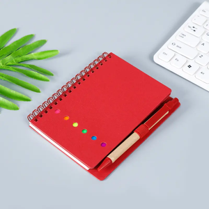 Coil Notebook copri carta Kraft Note adesive Set di cinque colori rilegatura a spirale diario con portapenne e PET - Product Image 3