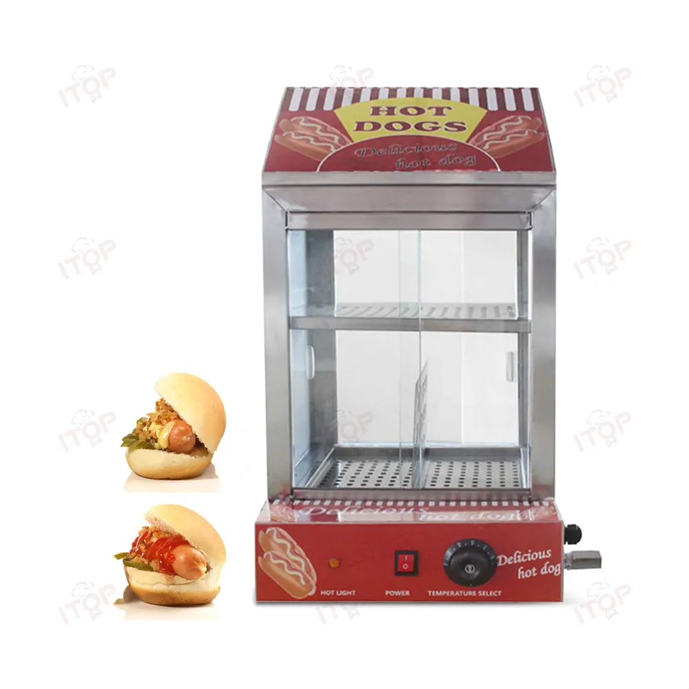 Di alta qualità commerciale Hot Dog a vapore da tavolo Hot Dog e Bun piroscafo per ristorante Hotdog carrello cibo camion