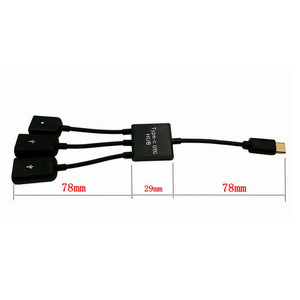 批发3 in 1 USB型C OTG集线器分离器延长线连接鼠标键盘usb C 3.1集线器数据线 - Product Image 5