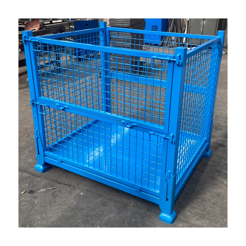 Stack Forklift Collapsible Storage steel Metal Cage Container