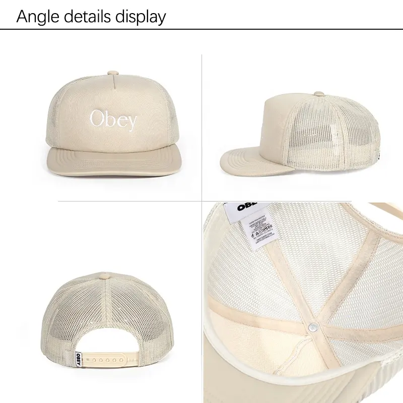 100% cotton hats baseball caps 5 panel custom embroidery logo classic cotton hip hop flat bill mesh outdoor snapback caps