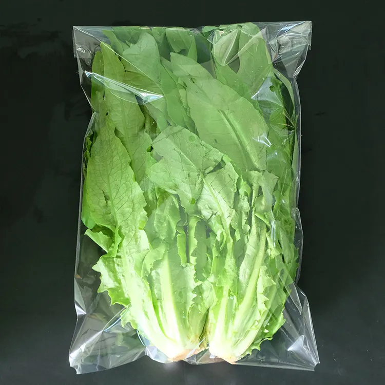 Bopp celofán-bolsas de plástico transparente antiniebla, sellado autoadhesivo de lechuga, bolsas para verduras