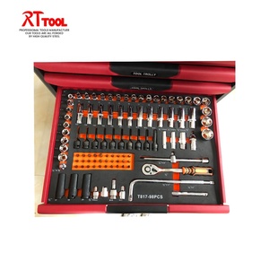 RT 352pcs汽车修理车库滚轮柜7抽屉工具柜车间工具储物红色工具车 - Product Image 4