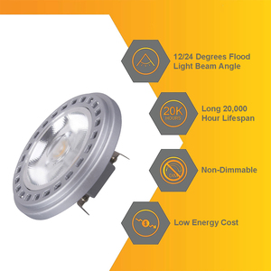 AR111 COB LED spot 15W ayarlanabilir lamba GU10 GU10 ampul işın açısı LED gömülü tavan ışık kaynağı - Product Image 2