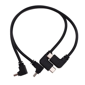 黑色90度角迷你USB 5针公至USB-C 3.1型C公充电数据适配器电缆，用于数码相机 - Product Image 2
