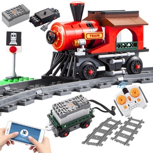 K96115 2.4G elektrische Fernbedienung Telefon APP BT Programmierung DIY Montage RC-Zugbahnen 148 Stück Bausteine Dampf Kinderspielzeug