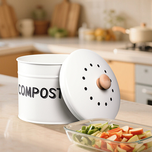 Factory <strong>Direct</strong> Custom Metal Countertop Compost <strong>Bin</strong> with Fresh Style Lid Kitchen Food Waste Storage <strong>Bin</strong> at Low Price - Product Image 3