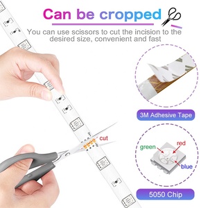 ชุดแถบไฟ RGB LED ยืดหยุ่นได้สำหรับเปลี่ยนไฟ5050 5V 16/18/30/60LED 5M 10M IR BT Smart Music รีโมทคอนโทรล - Product Image 2