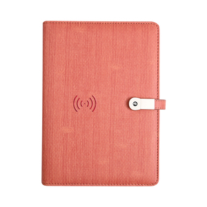 Custom Wholesale PU Leather Power Bank 10000 MAh Wireless Charger <strong>Notebook</strong> <strong>With</strong> 8GB U <strong>Disk</strong> - Product Image 2