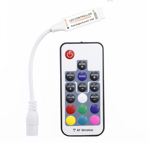 RF беспроводной RGB светодиодные полосы управления DC12V 24V 17 ключ пульт дистанционного управления Мини светодиодный контроллер - Product Image 5