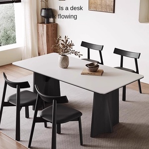 Hiện Đại Đơn Giản Thiết Kế Retro Matte Hình Chữ Nhật Có Thể Gập Lại 2 Chỗ Ngồi Bàn Ăn Rắn Tre Gỗ Màu Trắng Tinh Khiết Rock Tấm Nhỏ - Product Image 2