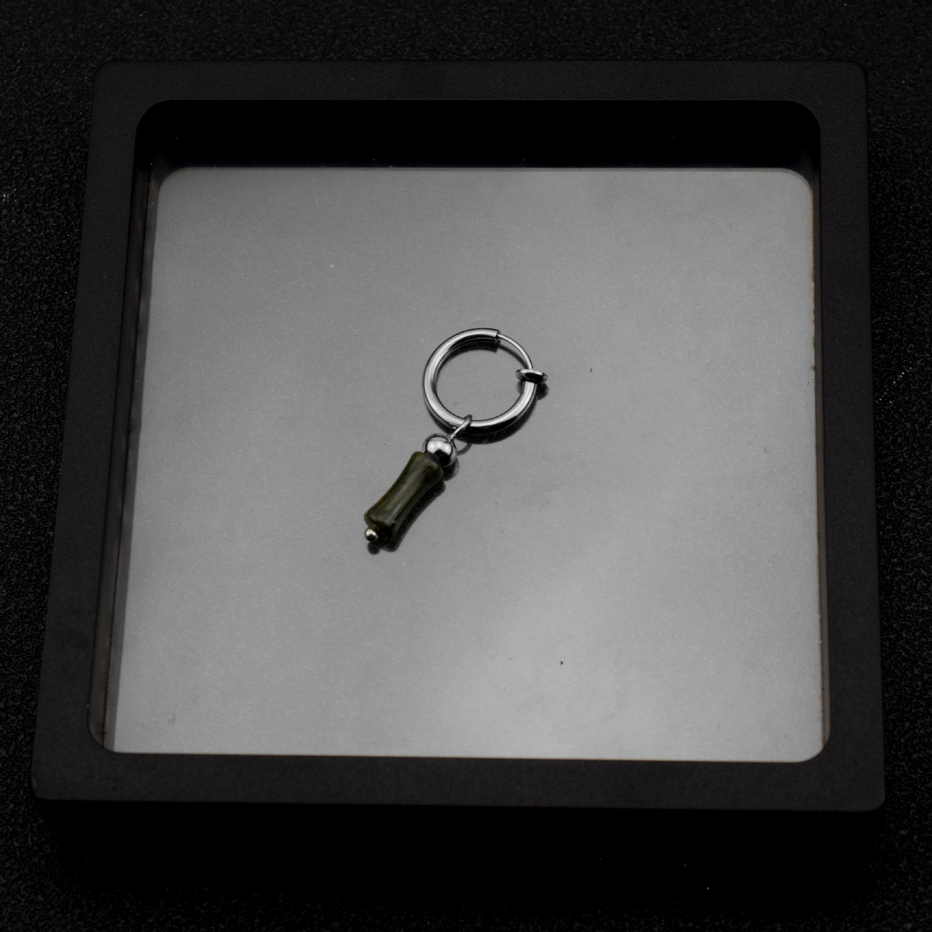 Boucle d'oreille à clip E055-Silver2 pour oreilles non percées, 1 pièce