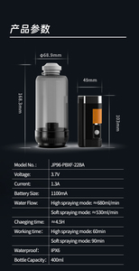 Latest Portable <strong>Bidet</strong> for Travel High &amp; <strong>Low</strong> Pressure Control Electric Handheld <strong>Bidet</strong> Sprayer with 400ML Water Bottle - Product Image 6