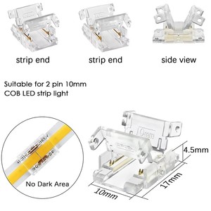 COB şerit tel LED konektörler 5 8 10mm bağlantısı CCT FCOB RGB LED şerit ışıkları için lehimsiz uzatma 2 3 4 pinli konnektör - Product Image 3