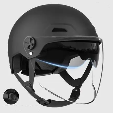 Electric Motorcycle Helmet Motor Scooter Half Open Face Helmets with Sun Visor for Adult Men Women