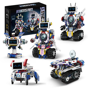 LED Display Screen <strong>Robot</strong> Toy with Light Function DIY Electronic Building Block Made of Plastic Educational Remote Control Toy - Product Image 1