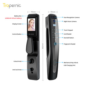 Tropernic yüksek kaliteli otomatik Tuya App kamera kızılötesi 3D yüz tanıma akıllı kapı kilidi - Product Image 3