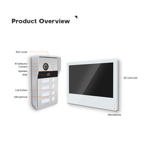 Whole House <strong>Intercom</strong> <strong>System</strong> with Motion Detection Touch Screen Monitor and <strong>Color</strong> Camera Doorbell Kits - Product Image 2