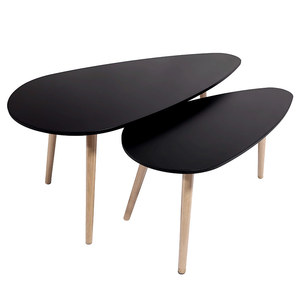 Mesa de centro de hoja de diseño moderno de lujo con luz Natural minimalista multifunción, juego de mesa de té de madera para sala de estar - Product Image 1