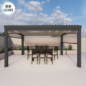 10x10 12x10 14x14 14x16 ft hiện đại vườn ngoài trời nhôm louvered pergola không thấm nước sang trọng Patio tự động cơ pergola - Product Image 5