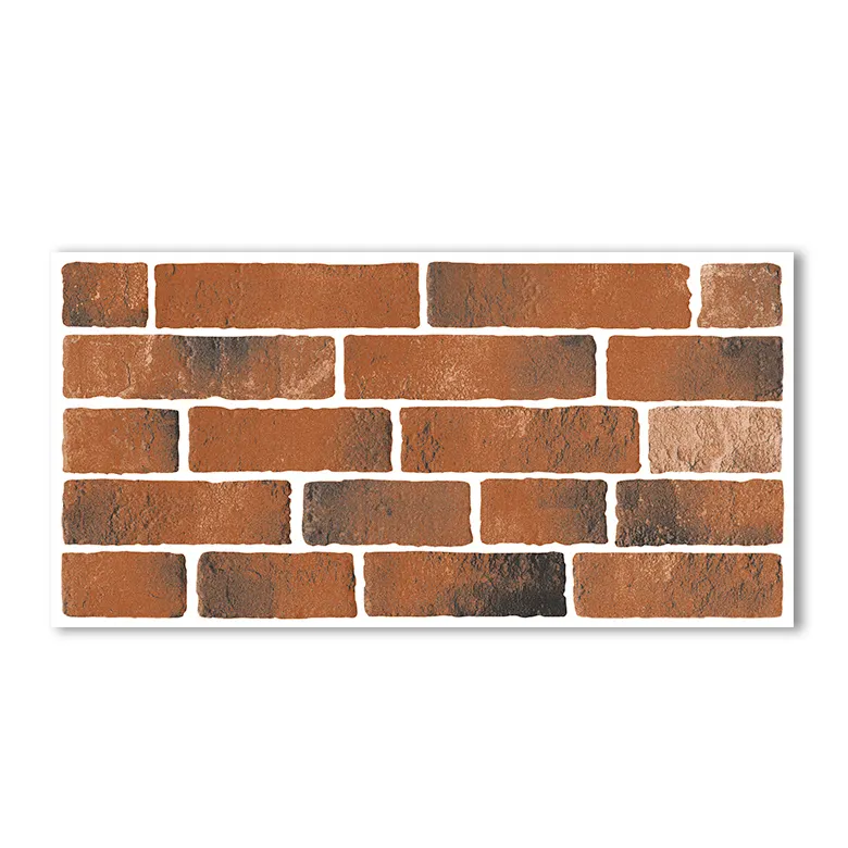 Fujian exterior wall tiles manufacturer supply thin red brick texture glazed outdoor tiles ceramic exterior wall brick tiles