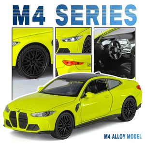 1:32 BMW M4 pres döküm Model araba için ses ve ışık geri çekme tabanı ile Metal süs toplama süslemeleri için oyuncaklar - Product Image 4