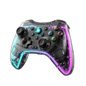2024 şeffaf RGB ışık kablosuz kumanda titreşim motoru uyumlu PS4 Android cep telefonu oyun konsolu uzaktan joystick - Product Image 1