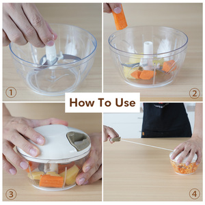 Máy xay thực phẩm cầm tay, máy xay rau củ bằng dây kéo, máy xay đa năng dùng dây kéo - Product Image 2