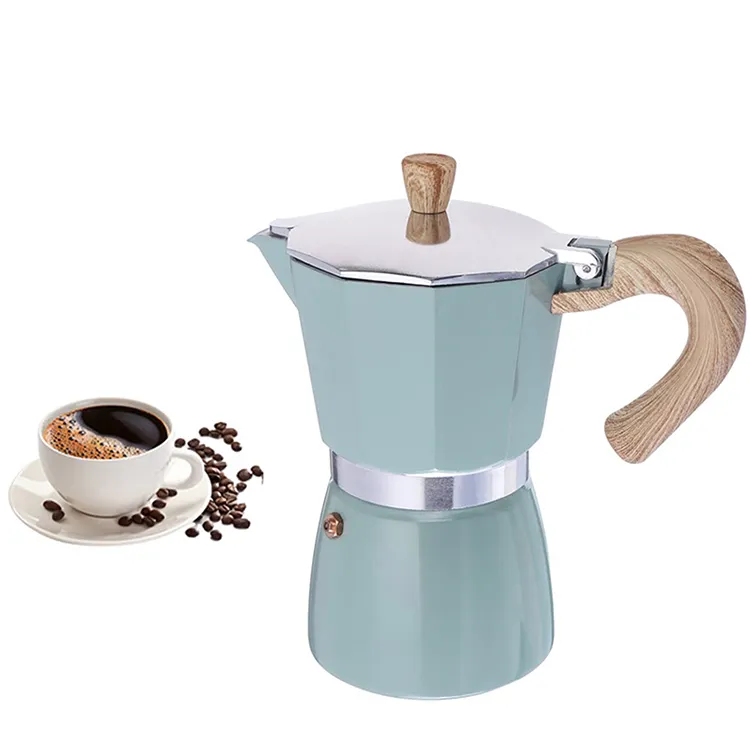 Cafetière Moka Latte en aluminium 150ml, Pot de percolateur expresso italien Moka Pot Moka 3 tasses poêle cafetière