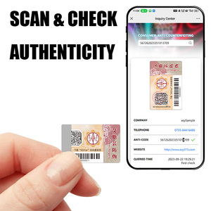 Pegatinas de código QR genuinas para verificación de números de serie personalizadas, etiquetas inteligentes antifalsificación para protección de marca - Product Image 2