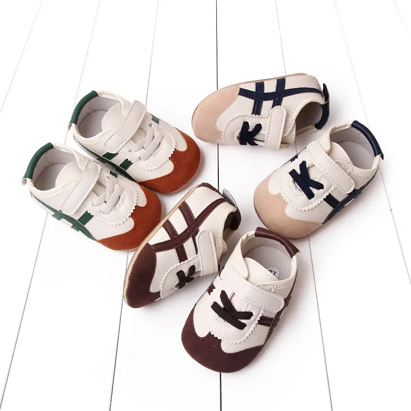 Sola macia recém-nascido infantil antiderrapante sapatos primavera outono couro criança primeiro walker bebê sapatos