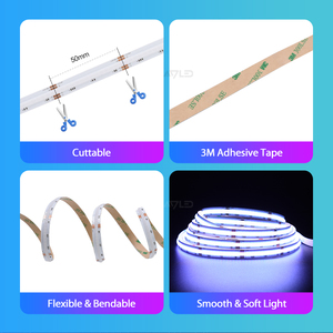 DC24V COB RGB/RGBIC <span class=keywords><strong>LED</strong></span>ストリップ防水IP67 Rgb Cob <span class=keywords><strong>LED</strong></span>ストリップ幅10mm <span class=keywords><strong>PCB</strong></span> 840LED/Mスマートアドレス指定可能UL CE COB <span class=keywords><strong>LED</strong></span>ストリップ