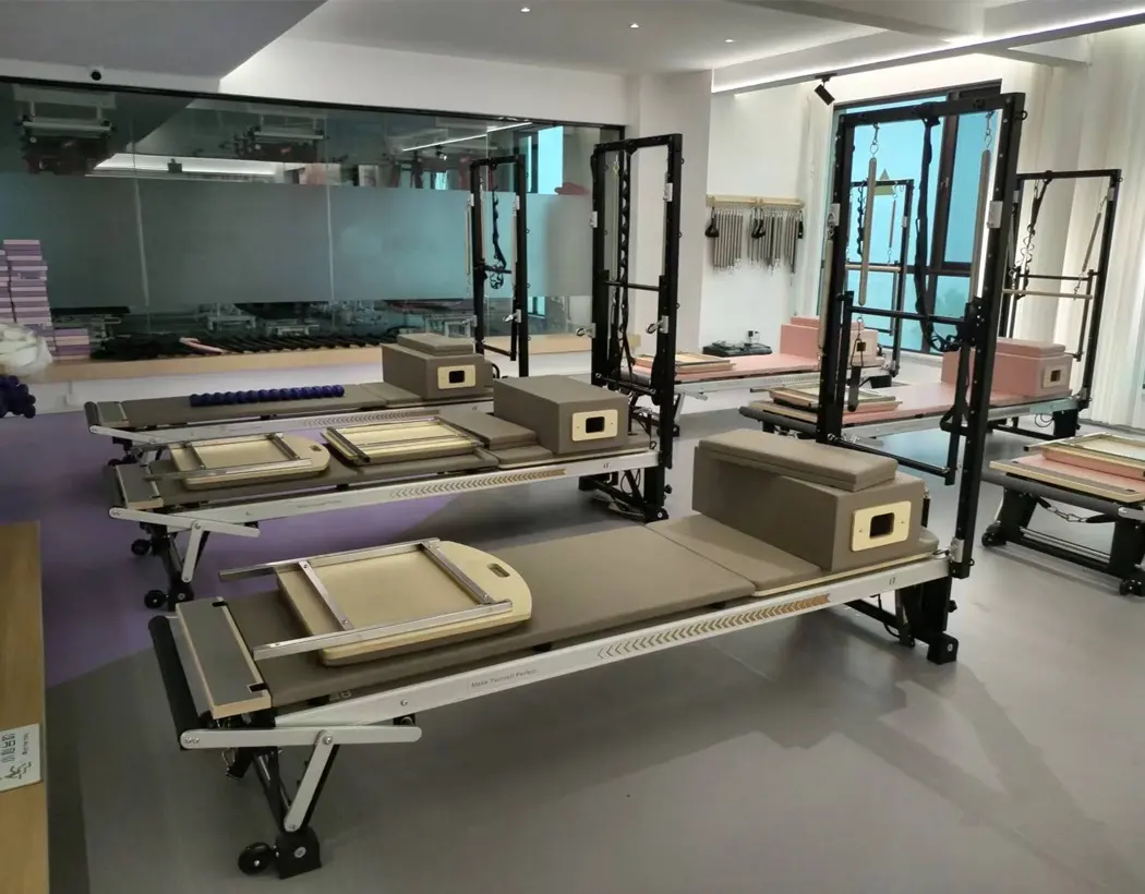 2024 tùy chỉnh thương mại Studio Pilates thiết bị nhôm nửa hình thang tháp Cải Cách Pilates máy cho nhà