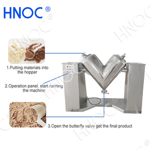 HNOC küçük paslanmaz çelik otomatik kuru çiçek V tipi Blender ekipmanları kimyasal karıştırma makinesi Lab toz mikser - Product Image 5