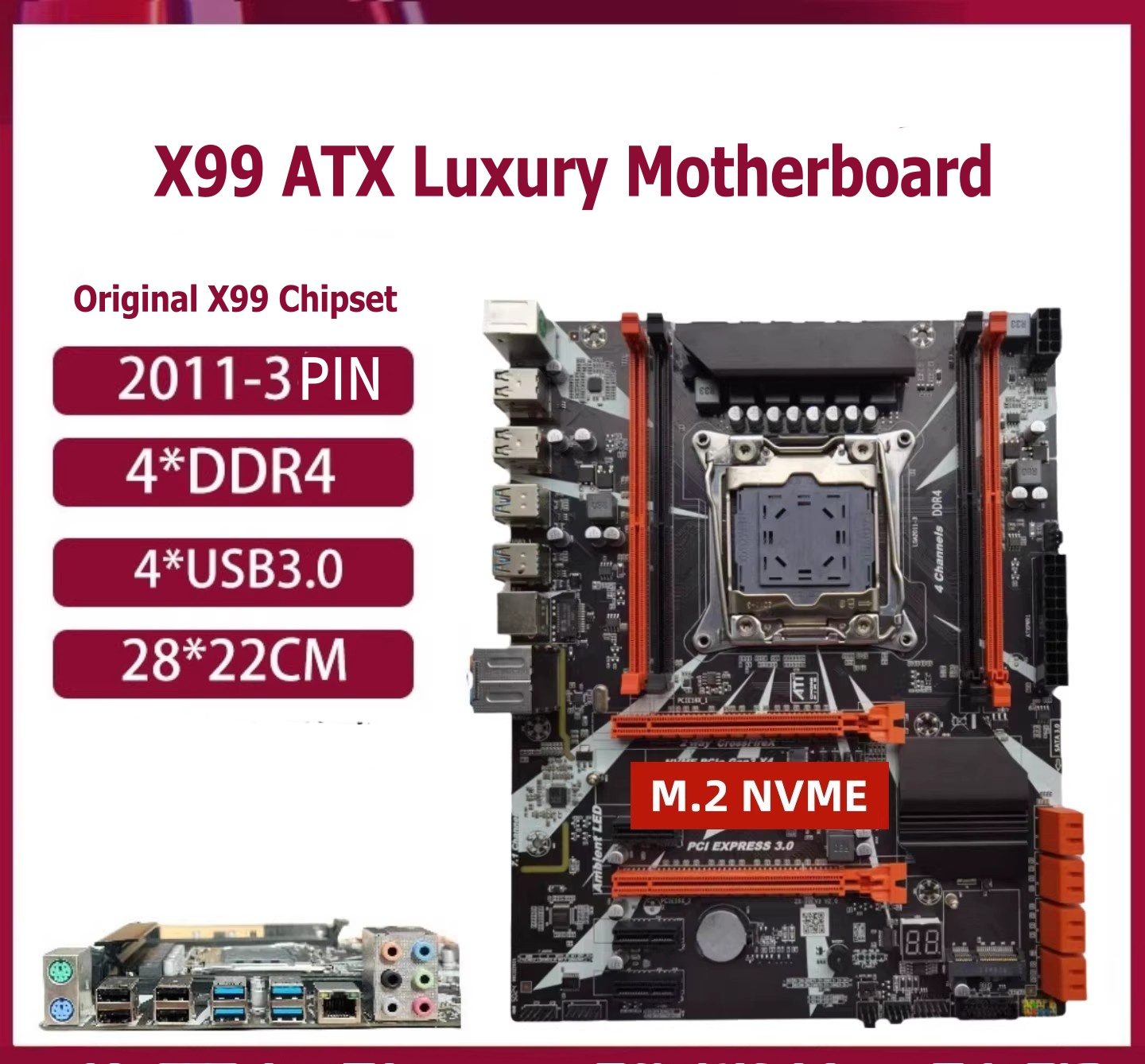 X99-DDR4 ATX avec 4 emplacements RAM