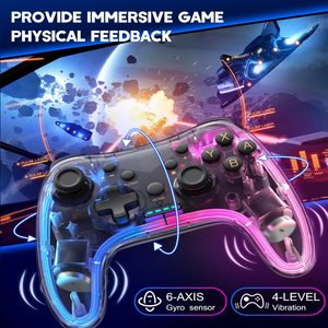Controlador RGB para NS Switch/Lite/OLED/Pro, controlador de videojuegos con doble motor, función de vibración, modos de luz coloridos - Product Image 5