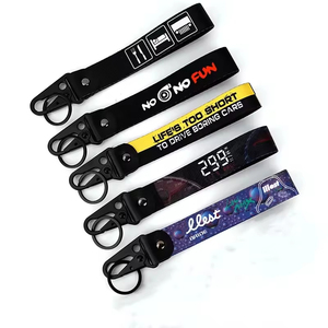 Custom Logo <strong>Printed</strong> Sublimation Strap Wrist Polyester Keychain Lanyard Short <strong>Key</strong> Chain Lanyards Motorcycle Keychain Car Keyring - Product Image 1