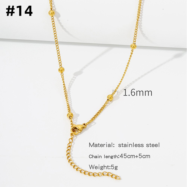 14. Side Round Beads Chain-1.6mm-Gold