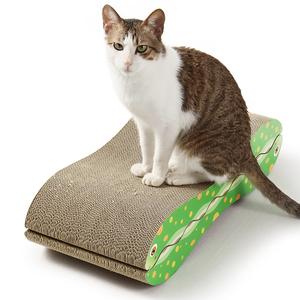 2-Pack Double-Sided Cat Scratching Board Cute Curved Cardboard Kitty Scratch Pad Long Lasting <strong>Use</strong> Recyclable Cat Tree Scratcher - Product Image 3