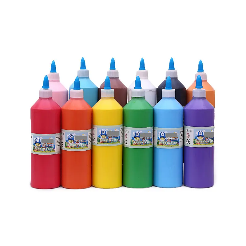 Toksik olmayan özel plastik şişe boyama kumaş için yüksek akış akrilik renk boya seti tuval seramik sanat el sanatları