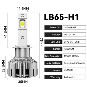 OEM ODM 130W 30000LM毫米汽车发光二极管前照灯灯泡H4 H7 H11新款汽车发光二极管前照灯灯泡风扇冷却Canbus无误差转换套件 - Product Image 6