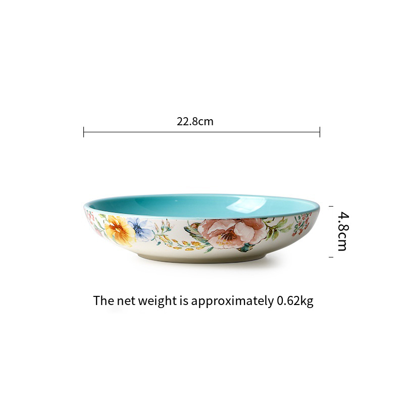 Vintage flower -9 inch deep plate