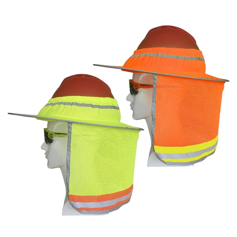 Светоотражающий Эластичный Защитный Шлем высокой видимости, Солнцезащитный шлем для строительства, твердая шляпа, защита для шеи
