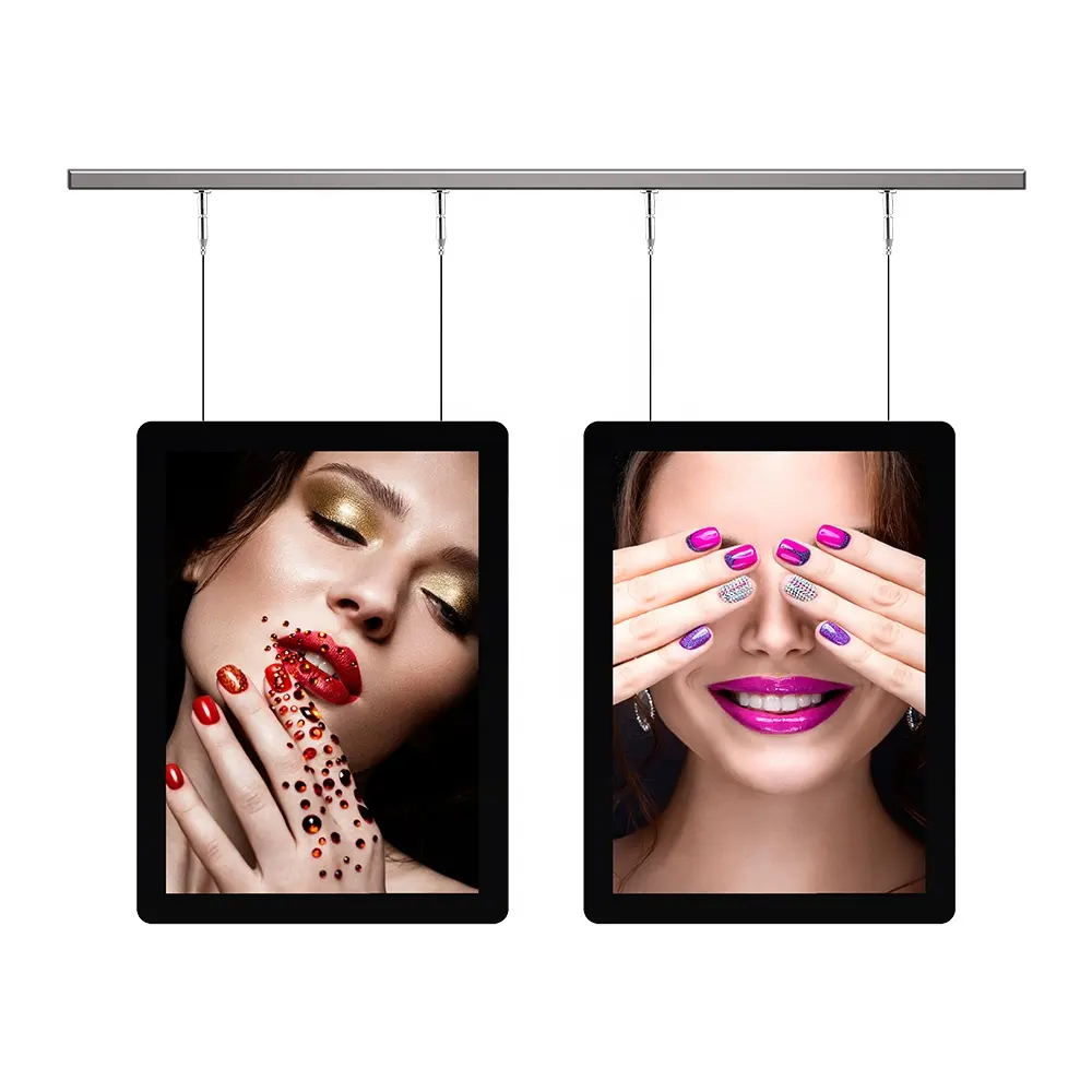 illuminated a3 a4 double sided hanging acrylic slim sign display advertising light box LED window poster for beauty store